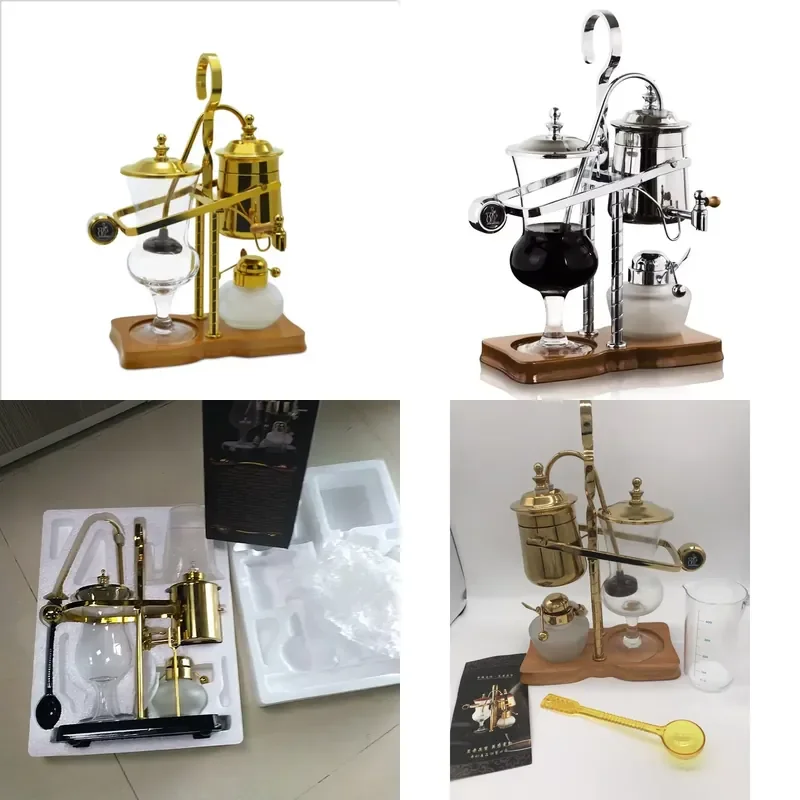 for  Belgium Luxury Royal Balance Siphon Coffee Machine Gold 1 Set