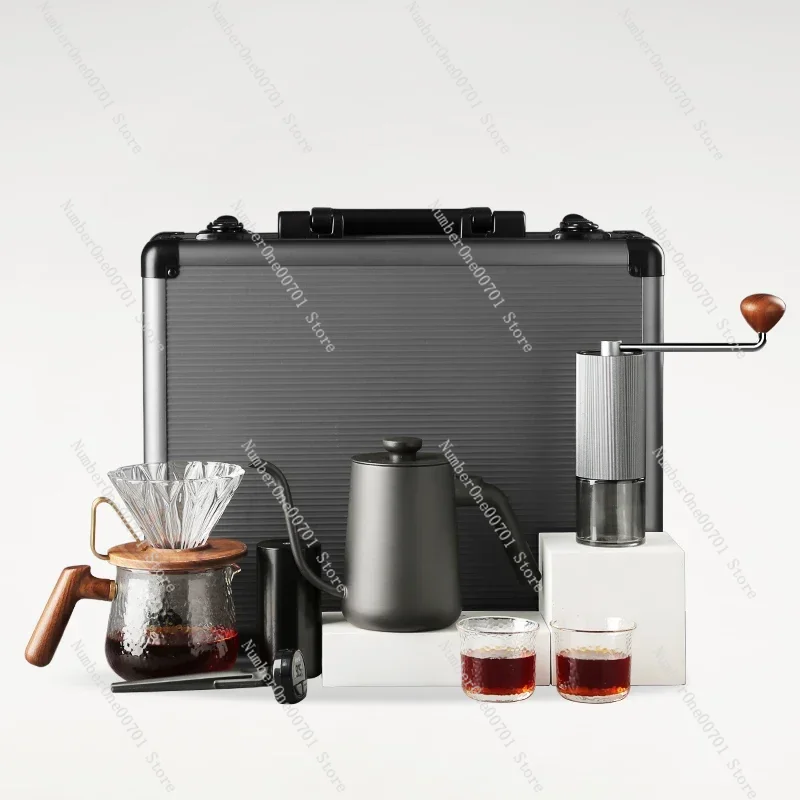 Hand Drip Coffee Grinder Gift Set Pour Over kettle Coffee Suitcase