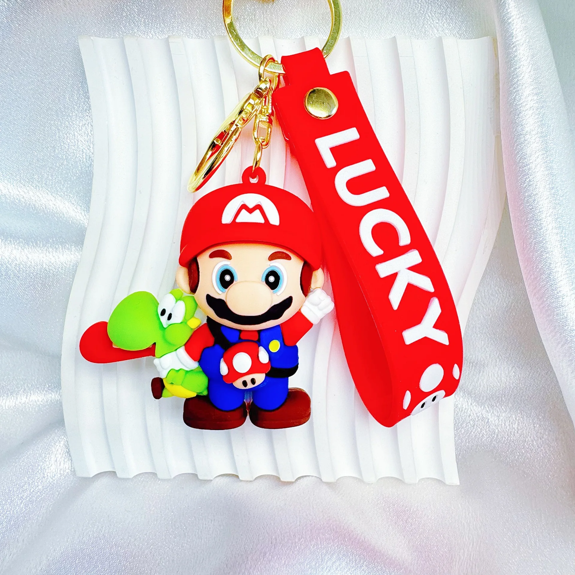 

Super Mario cartoon keychain pendant cute for Mario figurine keychain, schoolbag hanger, video game arcade gift