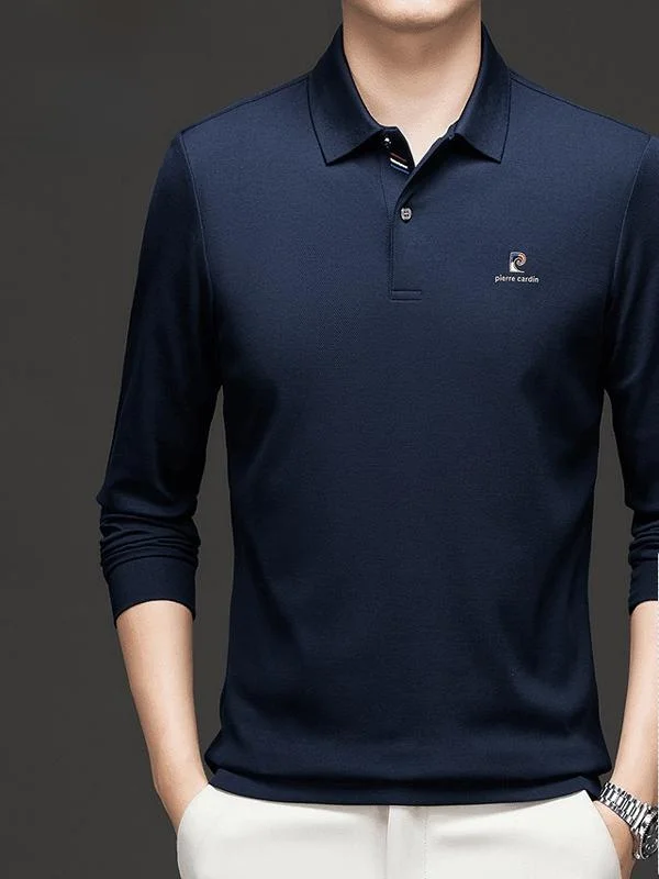 

Мужской вязаный свитер Pierre Cardin с длинным рукавом, осенняя новинка, высококачественный, свободного кроя, для мужчин среднего возраста, с дизайнерским узором