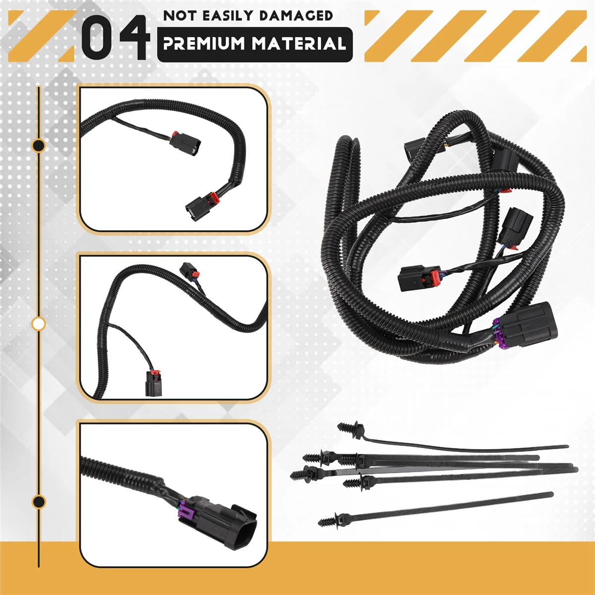 #86N Automotive Parts & Accessories,For Chevrolet Suburban Tahoe GMC Rear Back Up Sensor Wire Harness,Black view 5
