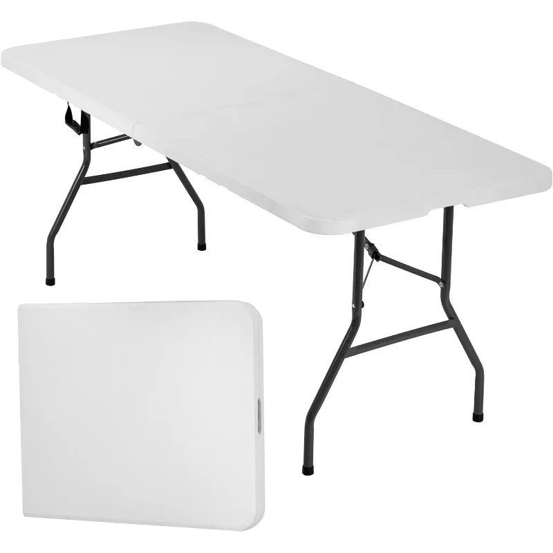 Folding Half Portable Foldable Table for Parties Backyard Events (White, 6 FT 70 * 29) (White, 6 FT)