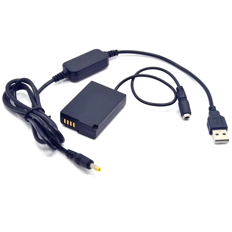 

USB to DC Cable+DCC9 DC Coupler BLD-10 BLD10 Dummy Battery Full Decoded for Lumix DMC-GX1 DMC GF2 G3 G3K G3R G3T G3EGK Camera