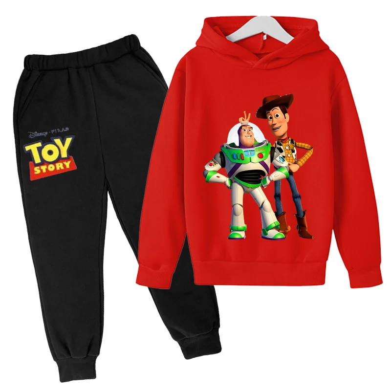 Kids Spring and Autumn Hoodies, boys and girls aged 3-12, casual sports two-piece set, printed toys, mobilization tops and pants