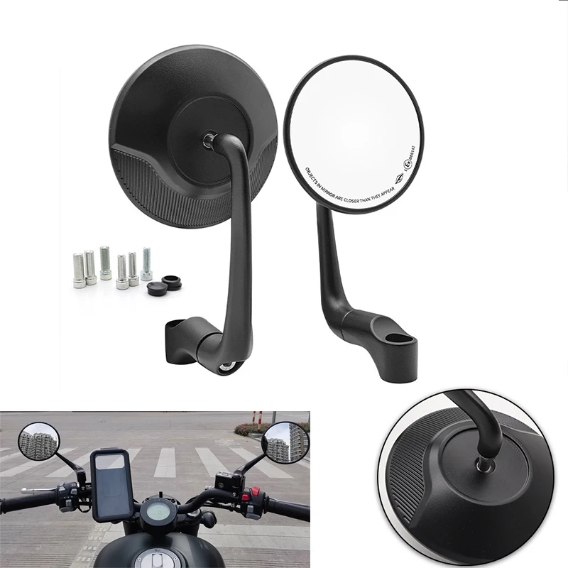 8 10mm Motorcycle CNC Aluminum Rear Mirror Circular Side Mirror Universal For Ducati diavel Yamaha XVS 650 MT 125 BMW R1250GS