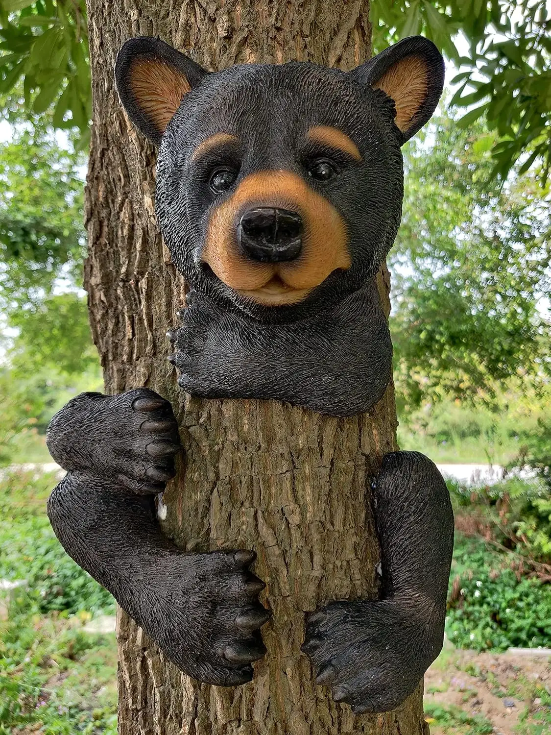 

Tree Decor Outdoor Sculpture Baby Bear Up a Tree Garden Peeker Tree Hugger Outdoor Tree Sculpture - Gifts and Garden Décor