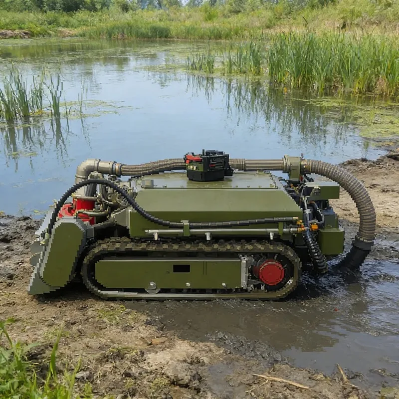 Compact Underwater Dredging Robot Rubber Tracked Chassis for Tight Spaces