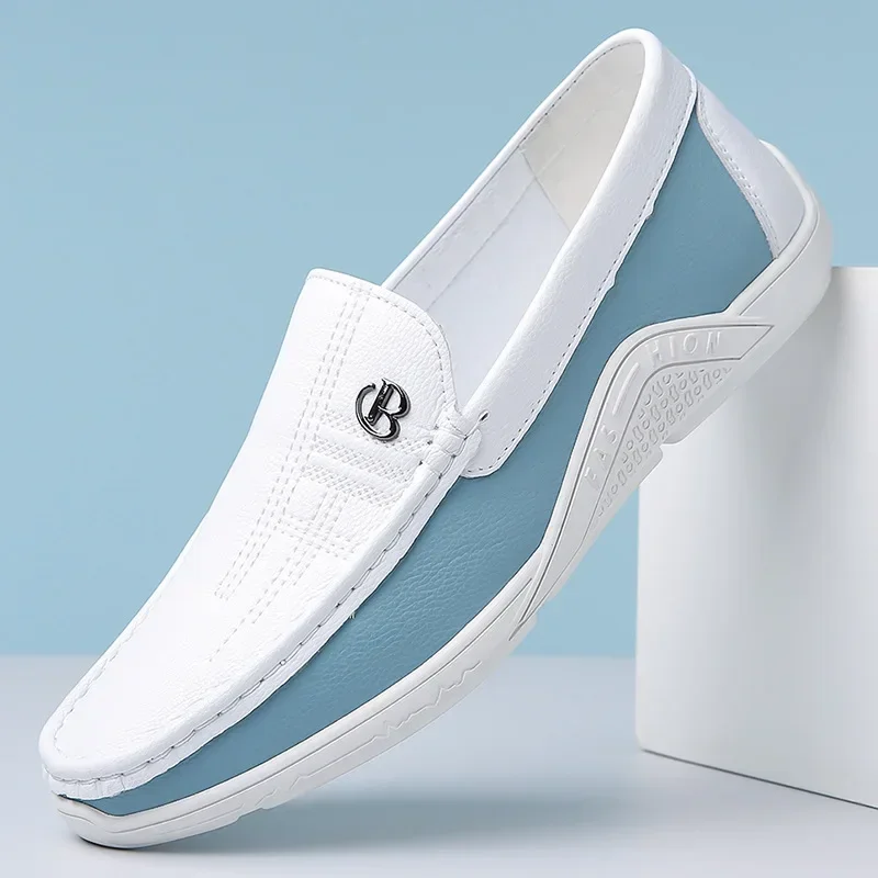 Frühling Sommer Neue Schuhe für Männer Leder Casual Schuhe Bequeme Flache Fahr Schuhe Street Fashion Slip-on Loafers Große größe