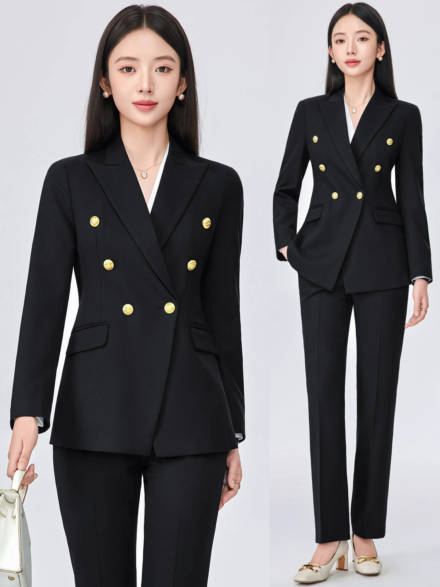 

Professional Women's Business Suit Set Managerial Spring Autumn New Hotel Manager Work Uniform High End Formal Western Coat