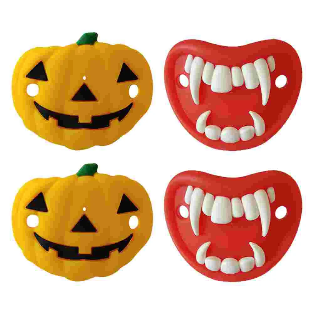 

Funny Pumpkin Bloodsucker Creepy Halloween Theme Silicone Pacifier Soother For Party Holiday Props