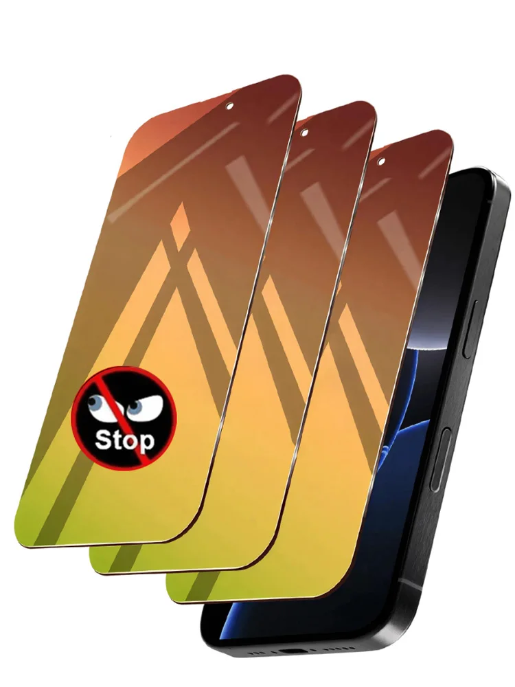 NNBILI 3er-Set Farbwechselnde Blickschutzfolie, für iPhone 17 16 15 14 13 12 11 Pro Max 17e 16e, Anti-Spy, 9H+ Härtegrad