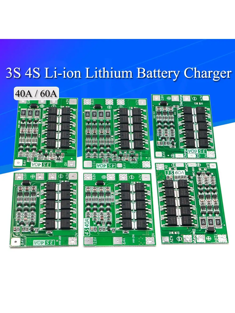 3S 4S 40A 60A ładowarka akumulatorów litowo-jonowych płyta ochronna 18650 BMS silnik wiertarki 11,1 V 12,6 V/14,8 V 16,8 V wzmocnienie/zalanie 25A — zdjęcie 2