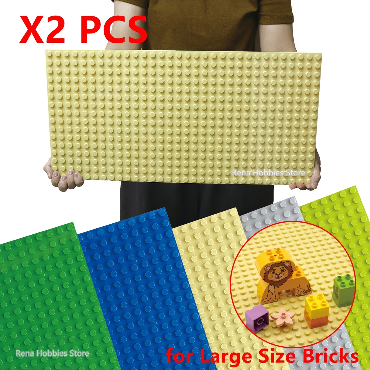 

2PCS 16x32 Dots Base Plate for Large Size Building Blocks Bricks Animal Figures Baseplate Creative DIY Children toys