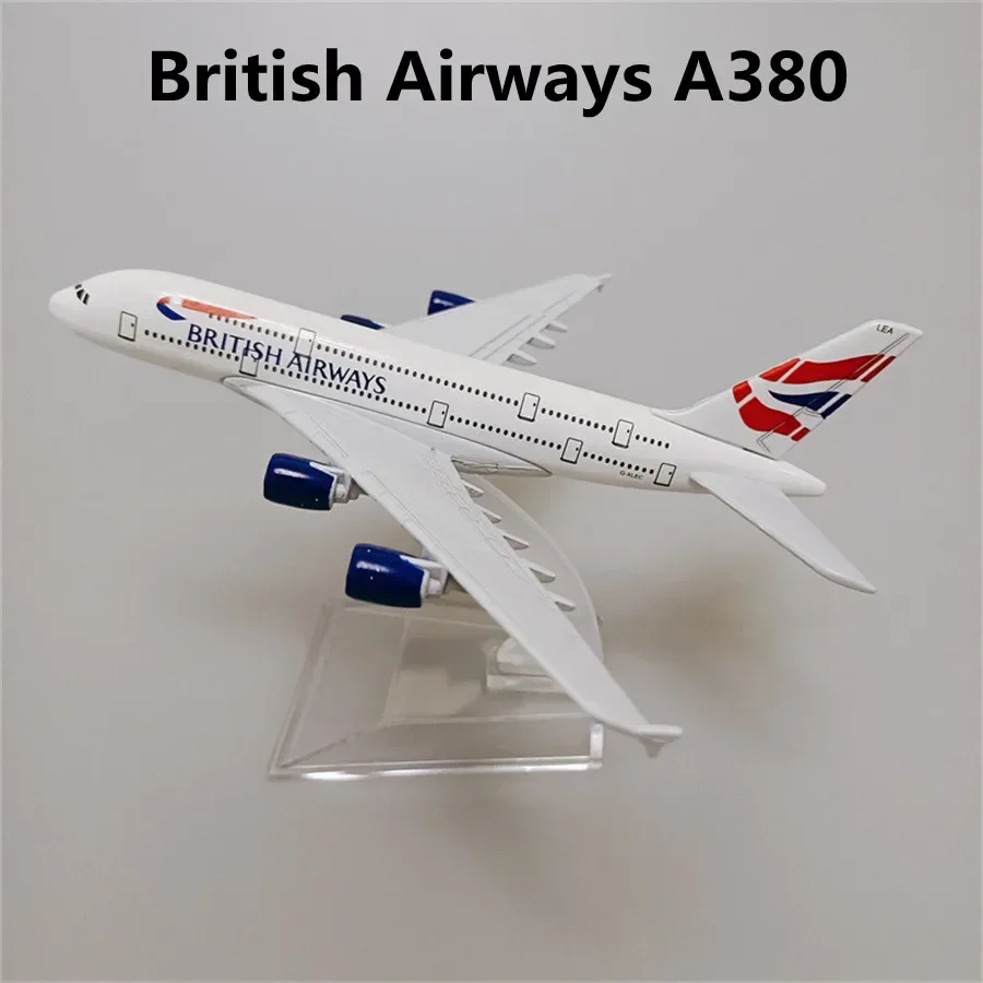 16cm Alloy Metal Qantas KOREAN LUFTHANSA SINGAPORE ETIHAD BRITISH FEDEX FRANCE Airbus 380 A380 Airplane Model Plane Aircraft