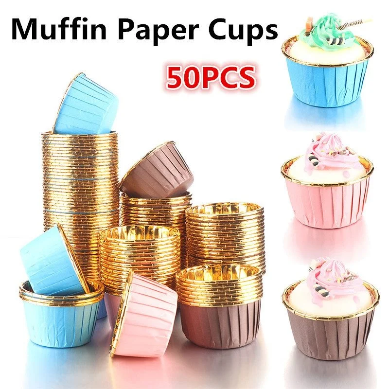 50pcs/set Muffin Cupcake Liner Cake Wrappers DIY Cake Baking Paper Cups