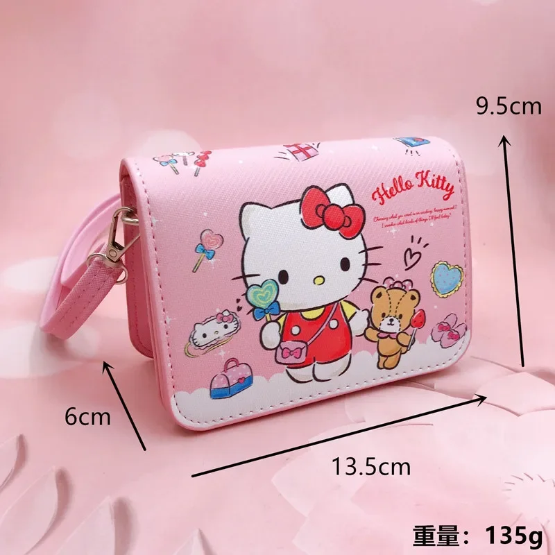 Original sanrio sacos de ombro olá kitty 13.5x6x9.5cm impressão dupla face meninas mini saco do mensageiro dos desenhos animados bolsa presentes