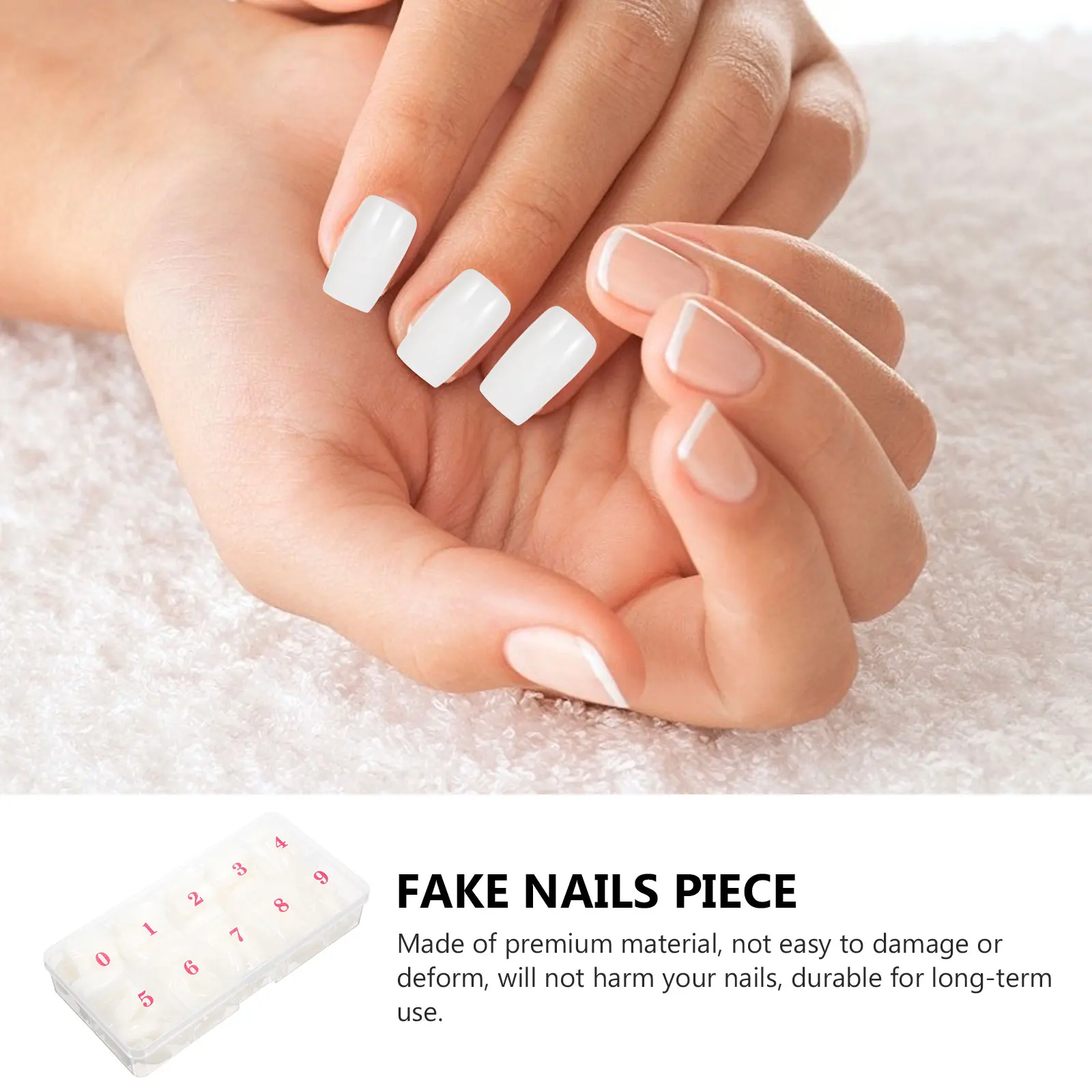 

500 PCS Nail Stickers False Nails Tips Bulk Full Coverage Abs Clear Press on Fake Kits