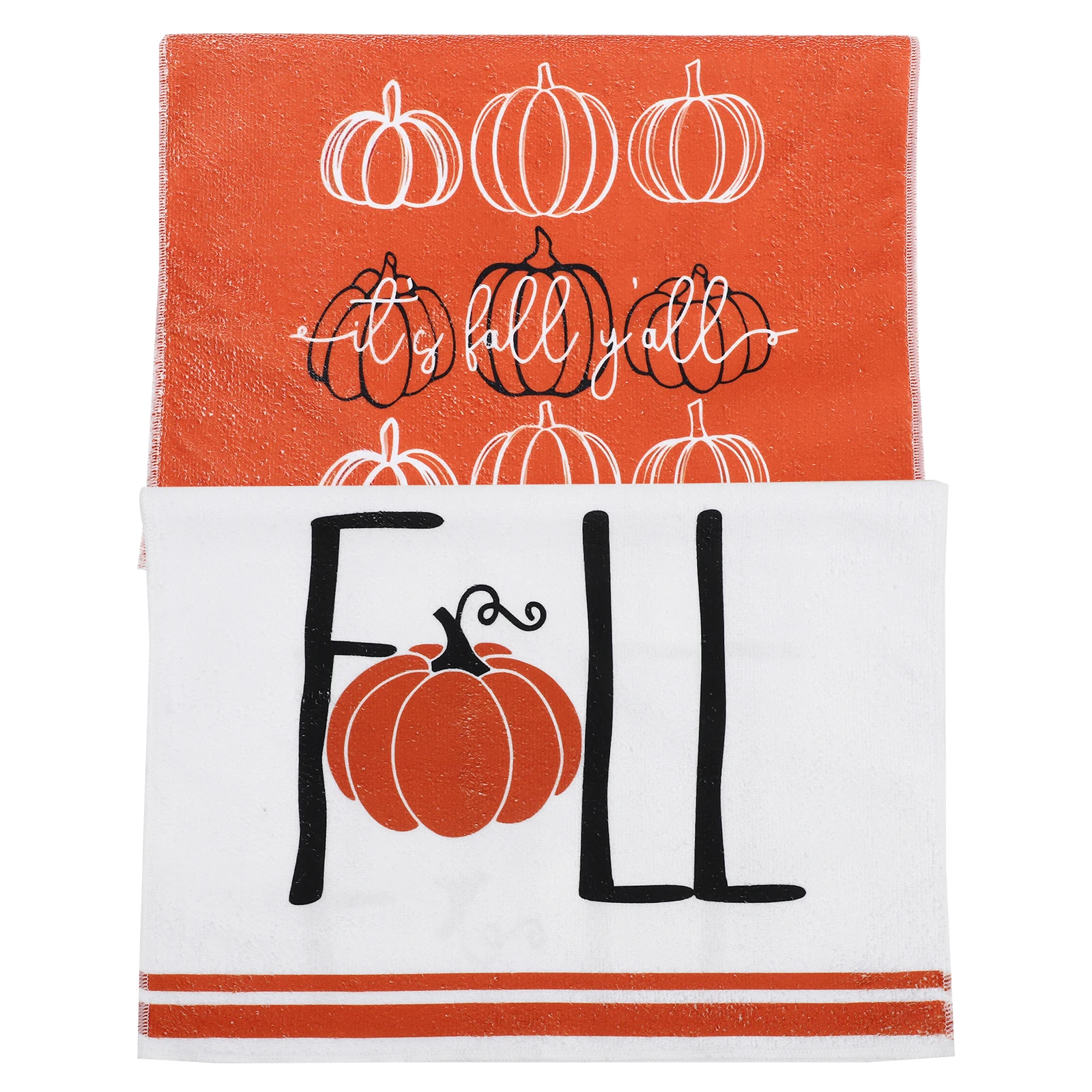

2 Pcs Pumpkin Kitchen Decor Dish Towel Towels Autumn Cotton Decorative Washcloths Household