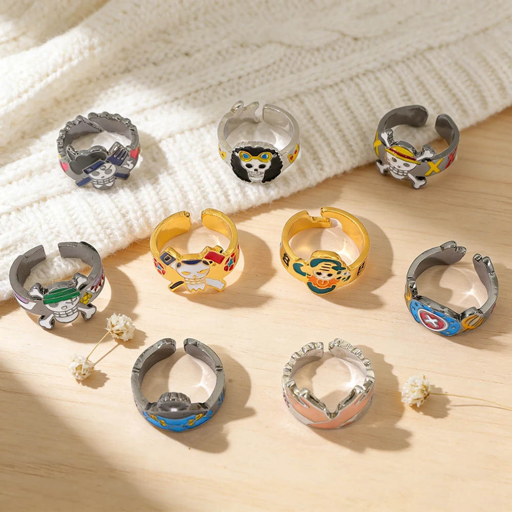 Men'S Accessories Rings - One Piece Totenkopf-Logo Verstellbarer Ring Hot