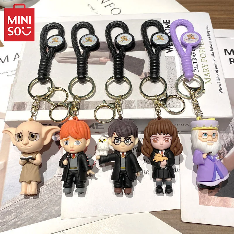 MINISO Harry Potter Figure Series Doll Keychain Wizarding Academy Productos Pvc Pendant Car Key Chain Accessories Toys Gifts