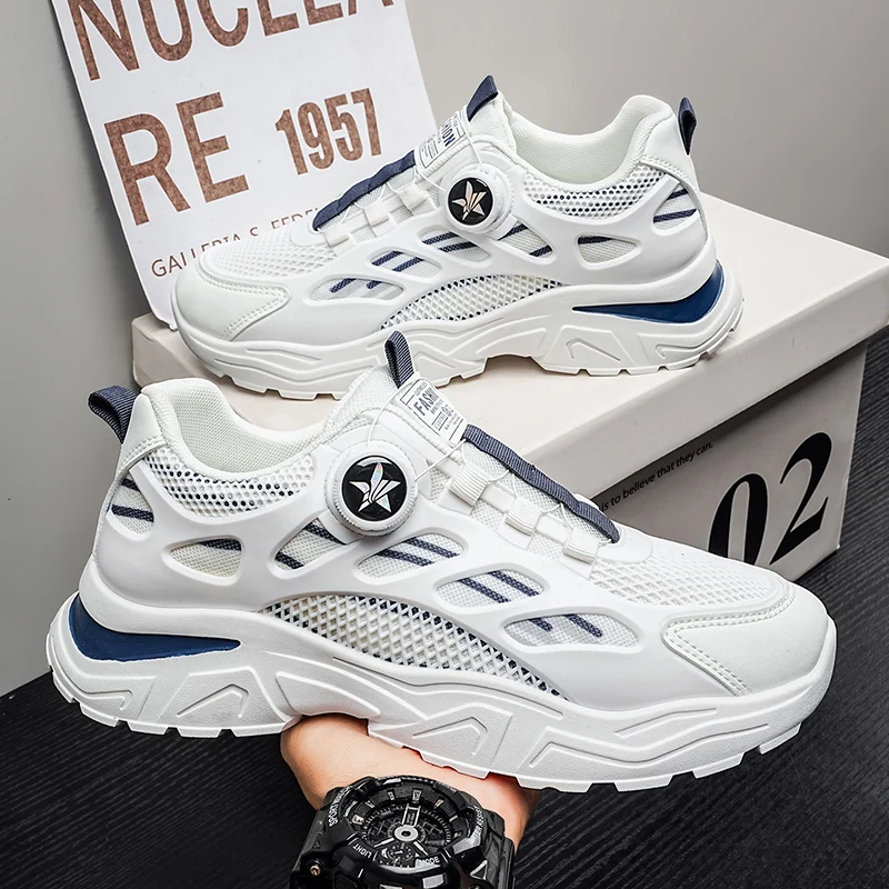 Rotate the button men summer breathable sneakers 2026 versatile dad shoes new student casual footwear