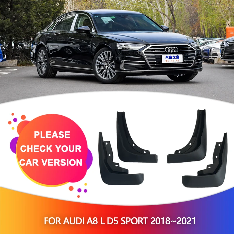 Mudflaps Fender For Audi A8 L D5 Sport 2018~2021 2019 Mudguards Mud Flap Styline Splash Mud Guards Cover Car Wheel Accessories