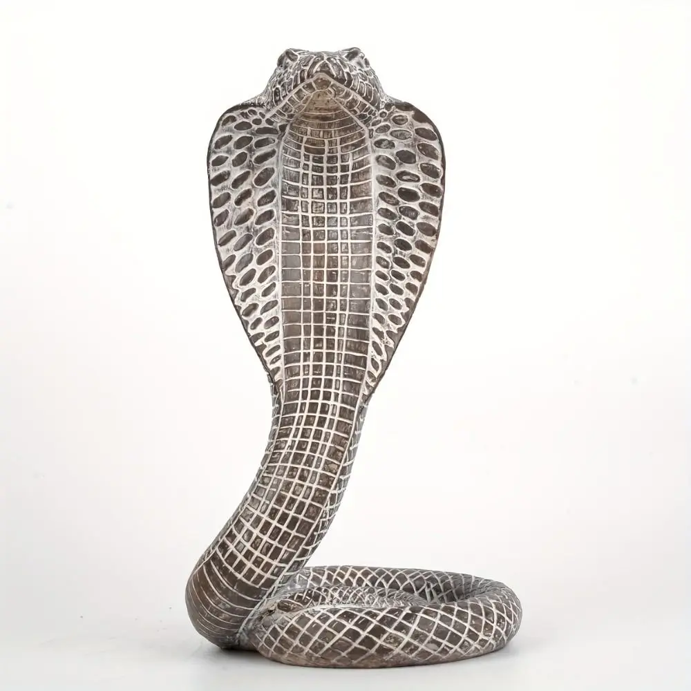 Exquisite lebensechte 3D Cobra Modell Schlange Waagen simulierte Cobra Figur Ornament Harz Tier Simulation Modell Weihnachten