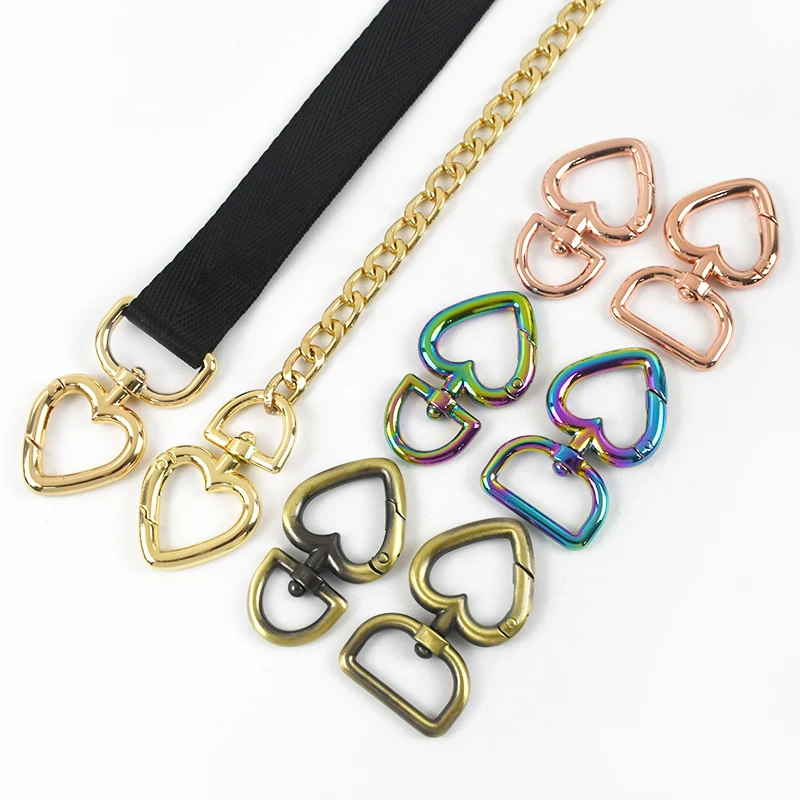 

5/10Pcs 13/20mm Metal Heart Buckle Dog Collar Spring Snap Hook Carabiner Bag Chain Connect Clasp DIY Bags Hardware Accessories
