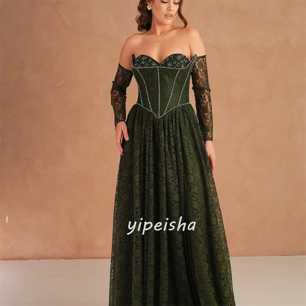 Элегантные классические кружевные платья со стразами по индивидуальному заказу, прямые длинные платья без бретелек, платья для особых случаев на заказ, одинаковые в современном стиле