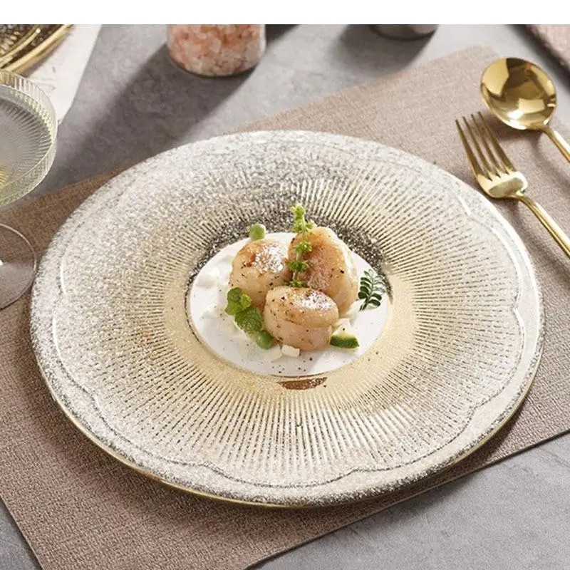 Texture Ceramic Dinner Plate Steak Dessert Sushi Plates Spaghetti Restaurant Specialty Tableware