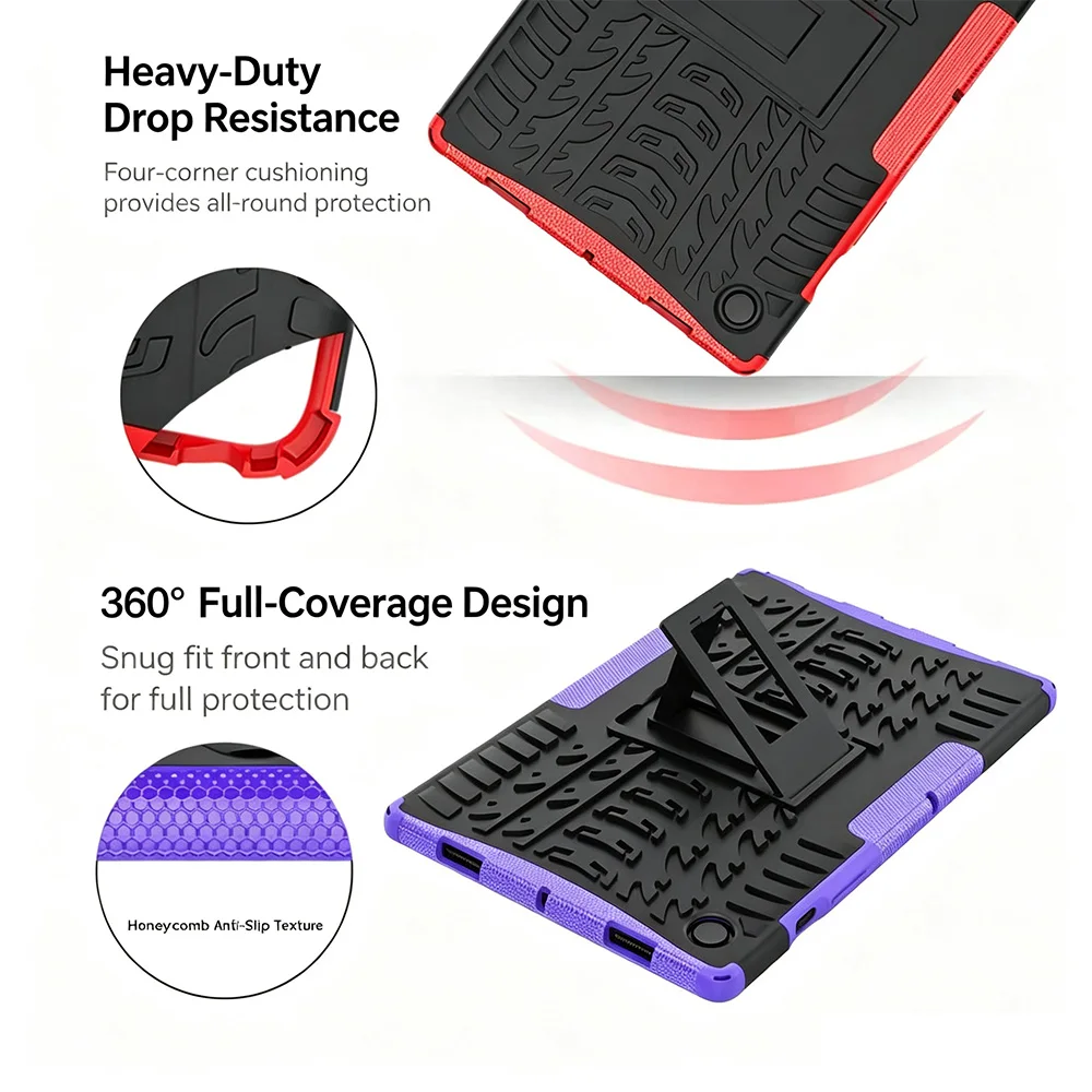 Case for 10.5-inch Samsung Galaxy Tab A8 10.5 (SM-X200/X205), Duty Rugged Protective Tablet Cover with Bracket