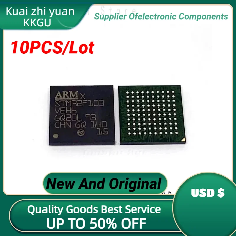 10PCS/Lot New And Original STM32F103VEH6 STM32F103VEH STM32F103VE STM32F103V IC MCU Chip STM32 STM32F LFBGA100 BGA100 Chipset