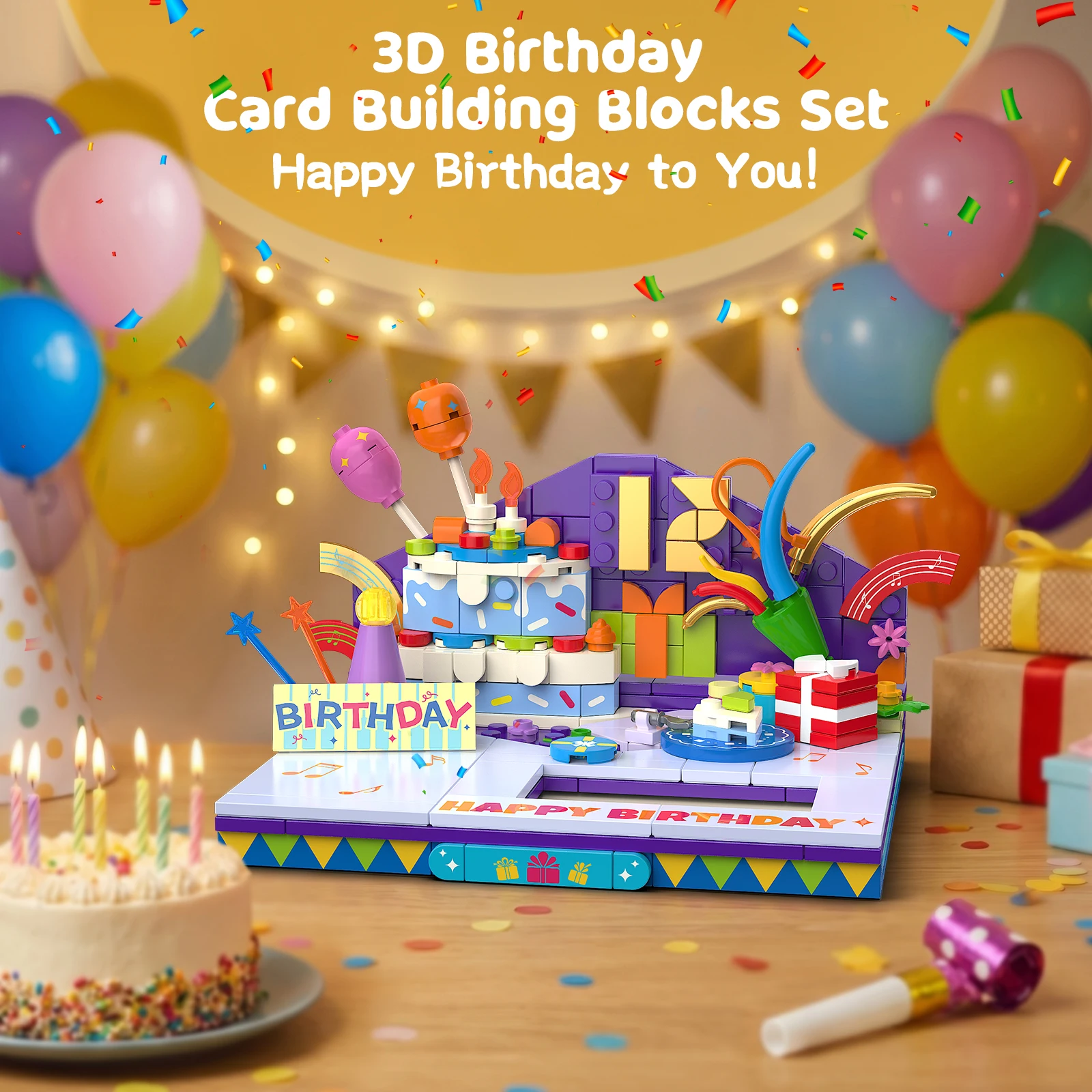 Desk Setup Small - JAKI Birthday Greeting Card Building Blocks