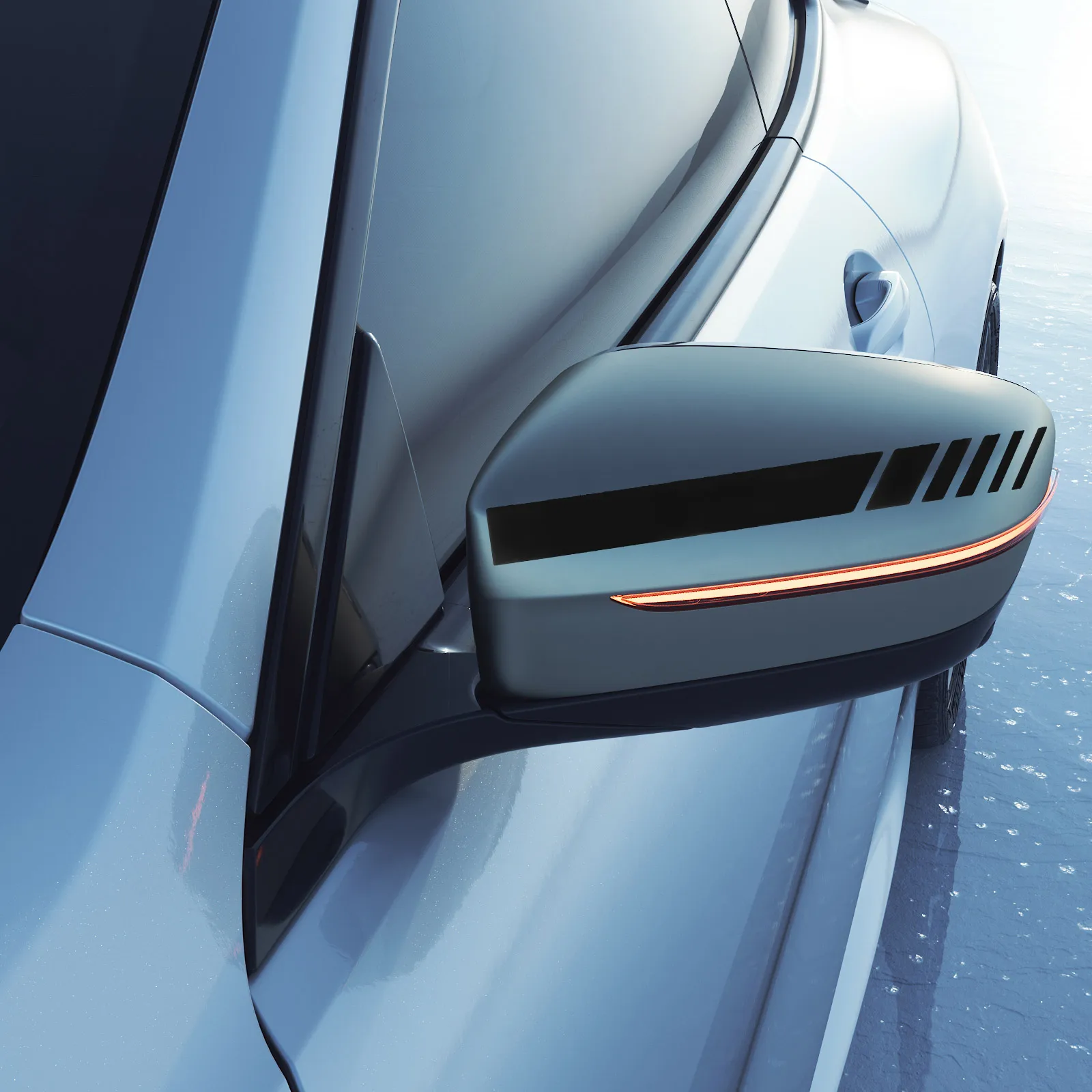 

4 Pcs Car Sticker Decals Stripes for Rearview Mirror Side of Automotive Stickers