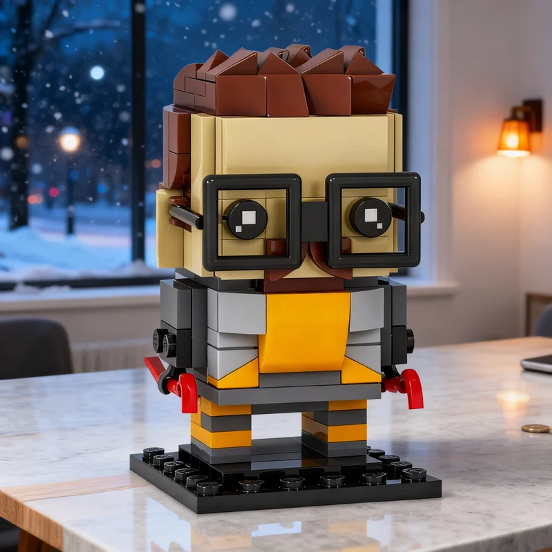 160pcs MOC Gordon Freeman - Half-Life - BrickHeadz Model Building Blocks Craft DIY Display Assemble Creative Idea Education
