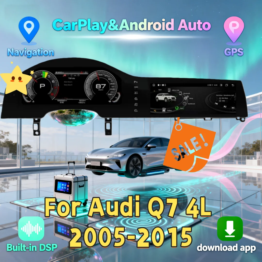 Reproductor Multimedia estéreo para coche Android 13 para Audi Q7 4L 2005-2015 Carplay pantalla Dual Digital cluster GPS mapa navegación automática