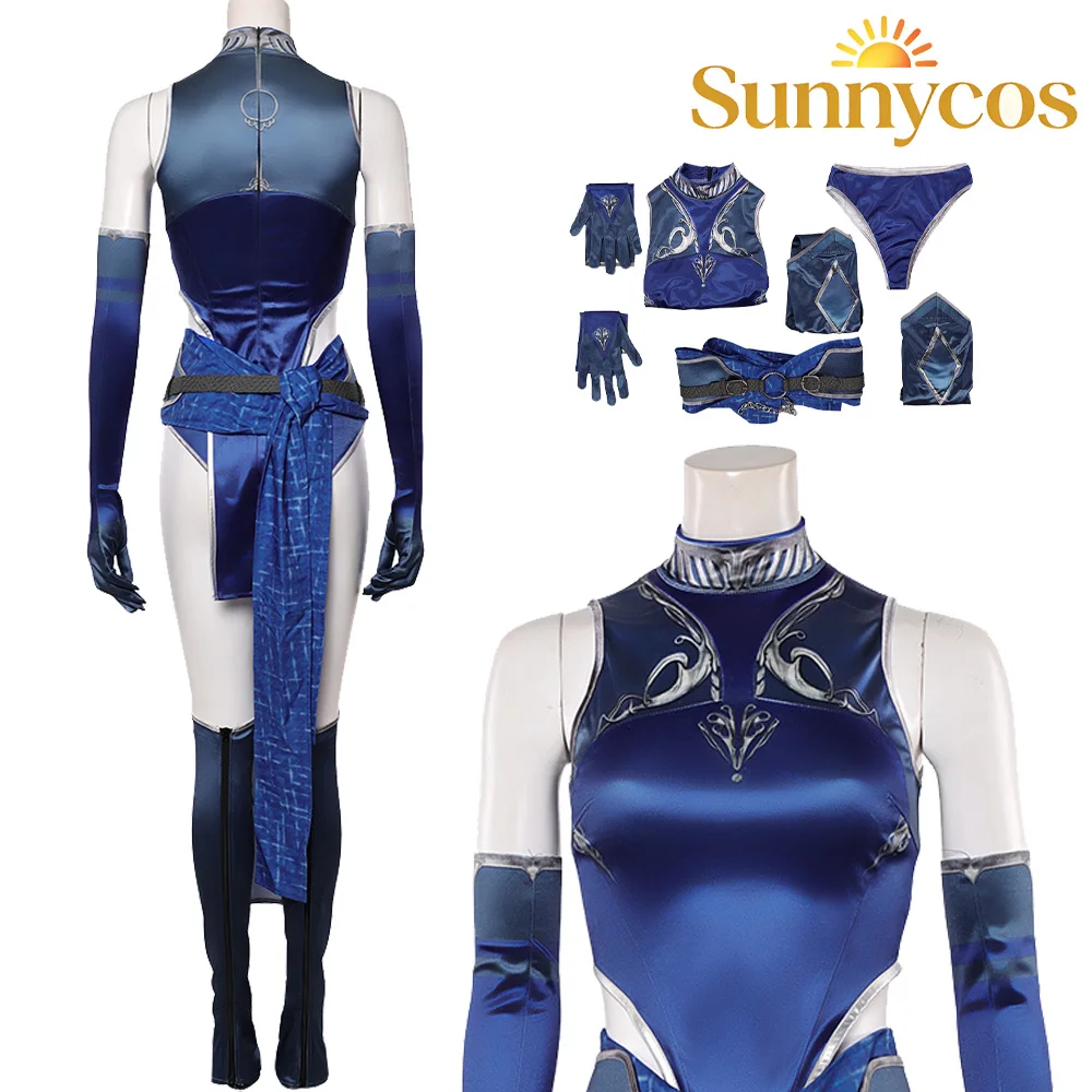 

Fantasy Kitana Cosplay Costume Sexy Lingerie Mortal Game Kombat 1 Roleplay Suit Top Pants Gloves Set Halloween Carnival Clothes
