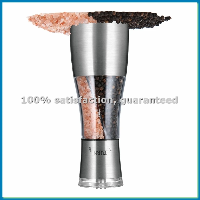 

Мельница для перца и соли 2 в 1, двойная мельница-шейкер с регулируемой степенью помола с помощью керамического ротора, кухонные принадлежности для приготовления пищи-ABWY