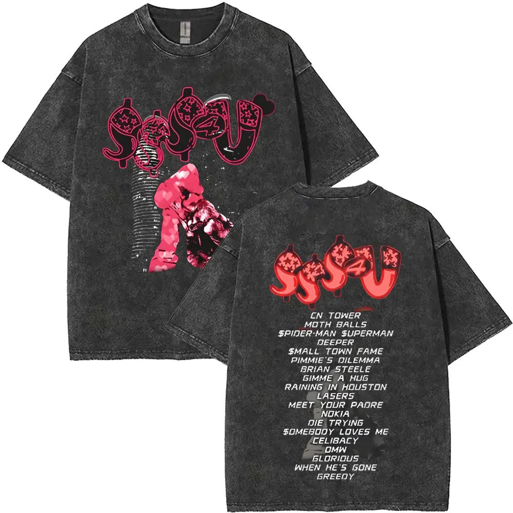 

Retro Washed Rapper PARTYNEXTDOOR & Drake Some Sexy Songs 4 U SSS4U New Album 2025 T-shirt Men Hip Hop Fashion Oversized T Shirt