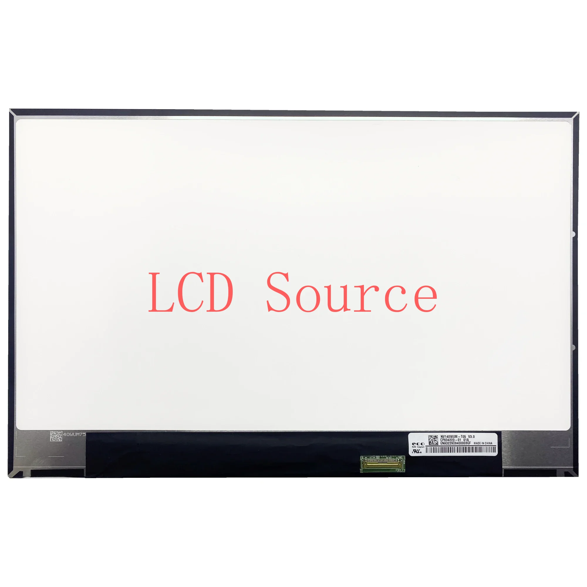 Tela de toque LCD, NV140WUM-T05, 40 pinos Painel IPS, 60Hz EDP, FHD, 1920x1200, 14,0"