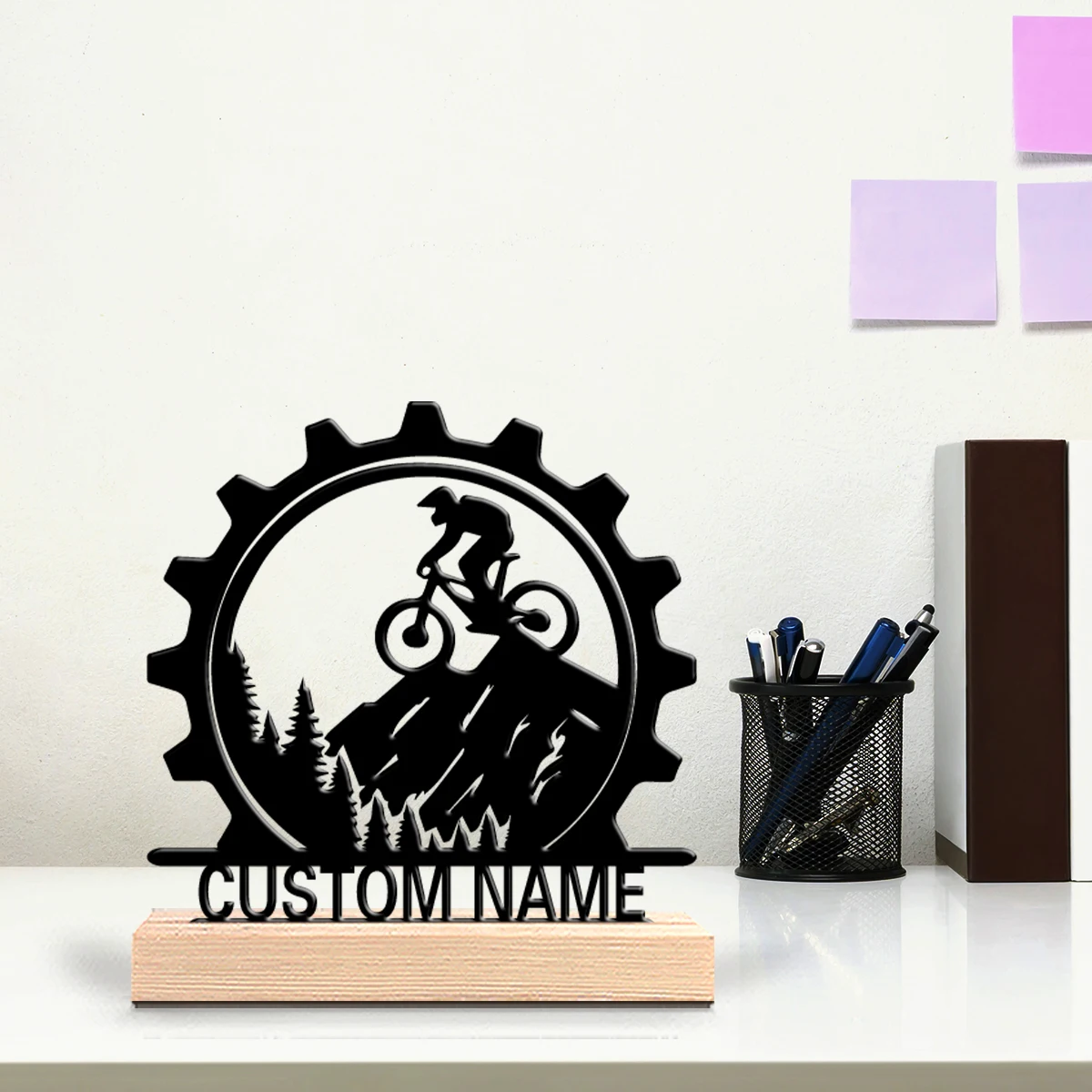 1pc Beauty Personalized Custom bicycle Metal Statues Artist’s Gift with Wooden Base Perfect for Painters Studios Creative Spaces