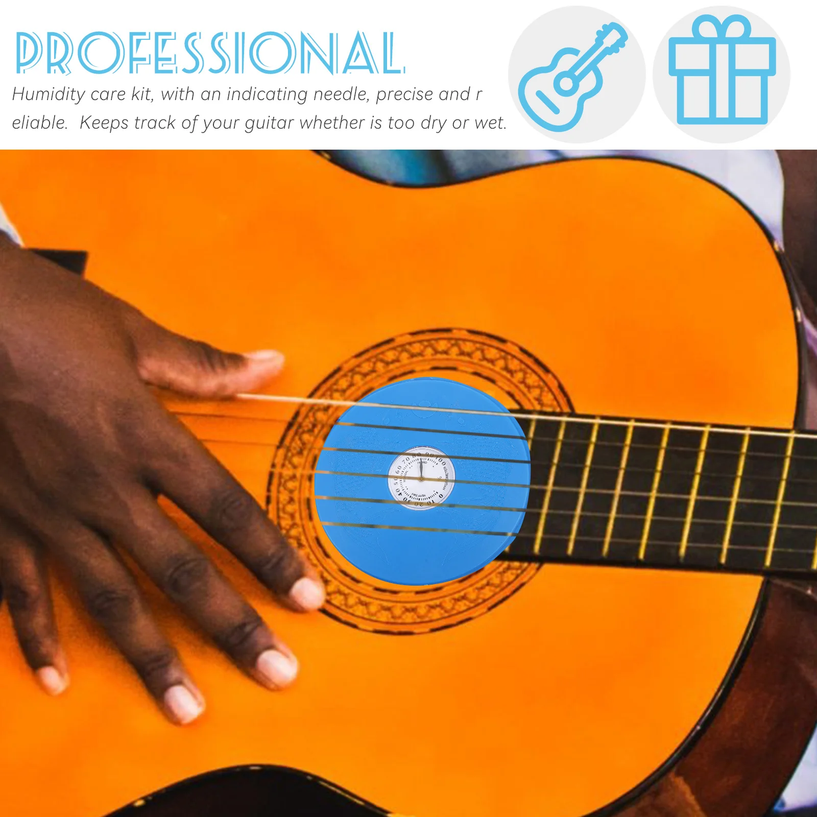 

Sound Hole Humidifier for Acoustic Guitar with Hygrometer Integrated Humidity Monitor Guitar Care Maintenance Kit Tool