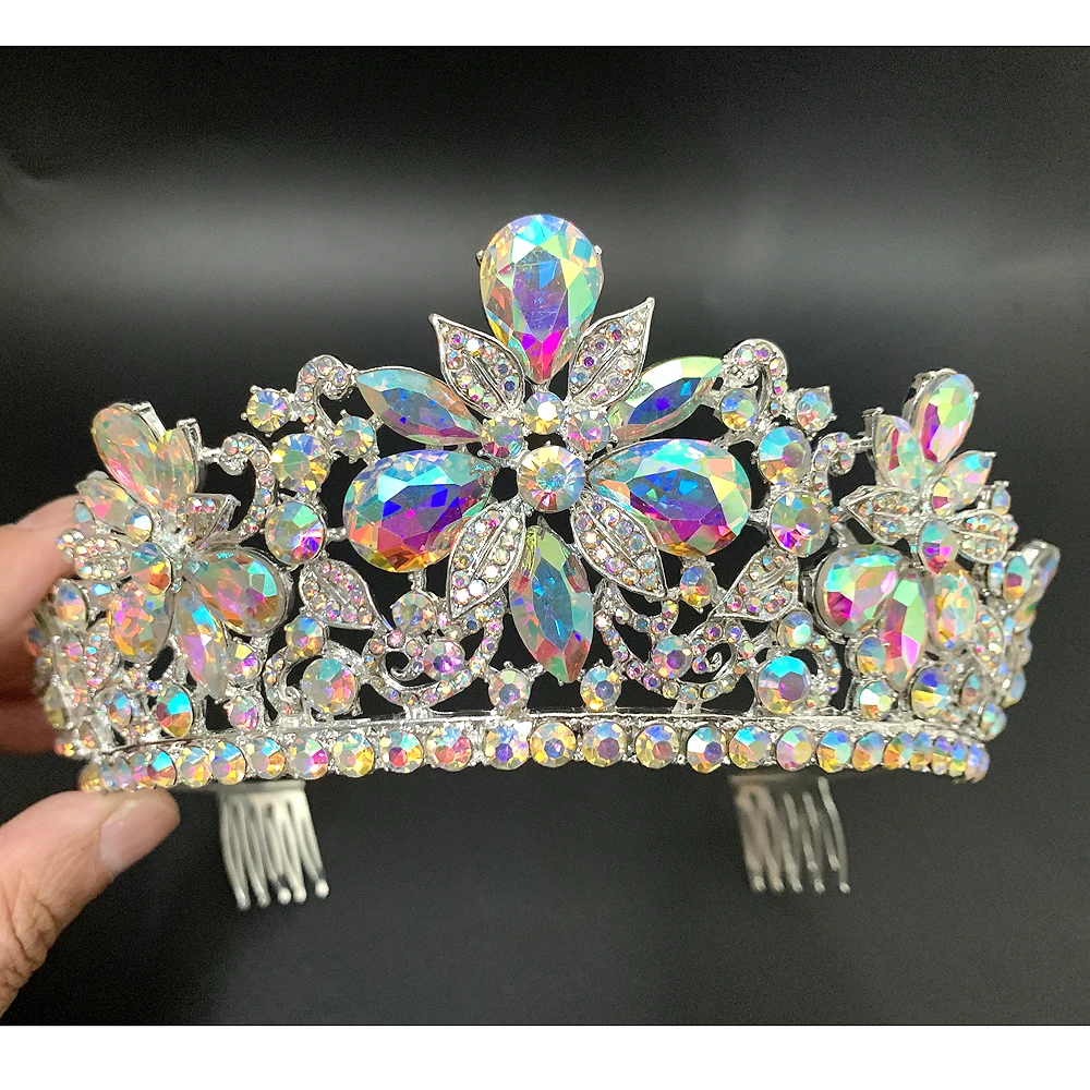 Baroque Crystal Water Drop Crowns And Tiaras Vintage Rhinestone Tiara Crown  Women Bride Wedding Hair Accessories Jewelry Gift