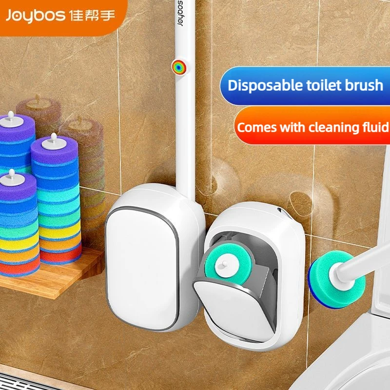 فرشاة مرحاض قابلة للتعليق على الحائط من JOYBOS، طقم تنظيف بمقبض طويل