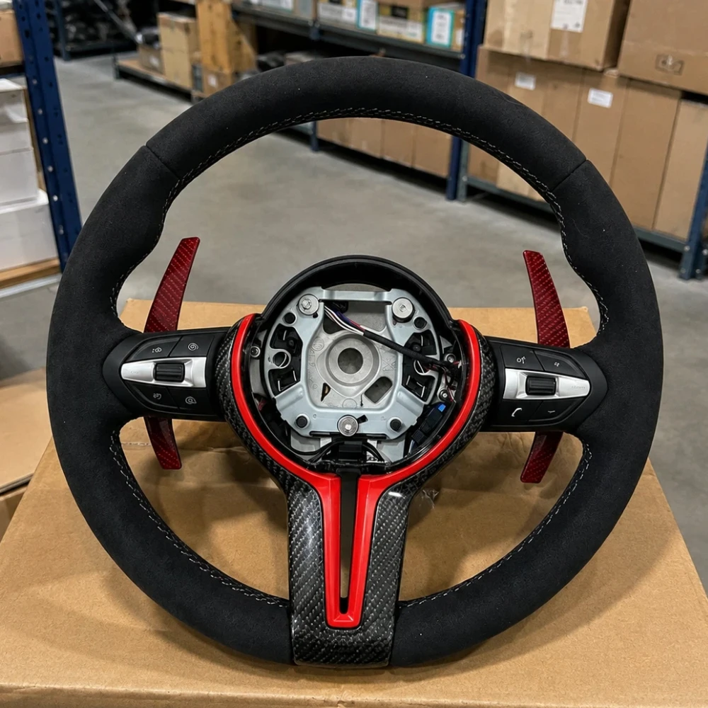 Carbon Fiber Suede Steering Wheel For BMW M3 M4 F80 F82 F85 F90 M2 F87 X5 F15 E70 E90 F10 F20 F22 F30 F31 Factory Direct