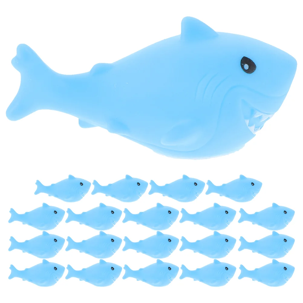 20 Pcs Baby Toys Playing Water Bath Miniature Bathing Shower Squeaky Shark Vinyl for Kids
