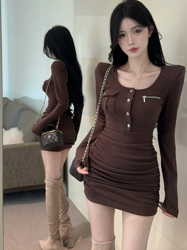 

Облегающая металлическая блестящая обертка вокруг Dr American Retro Сексуальная базовая многослойная внутренняя одежда Осень-зима Длинная юбка свеча H pe