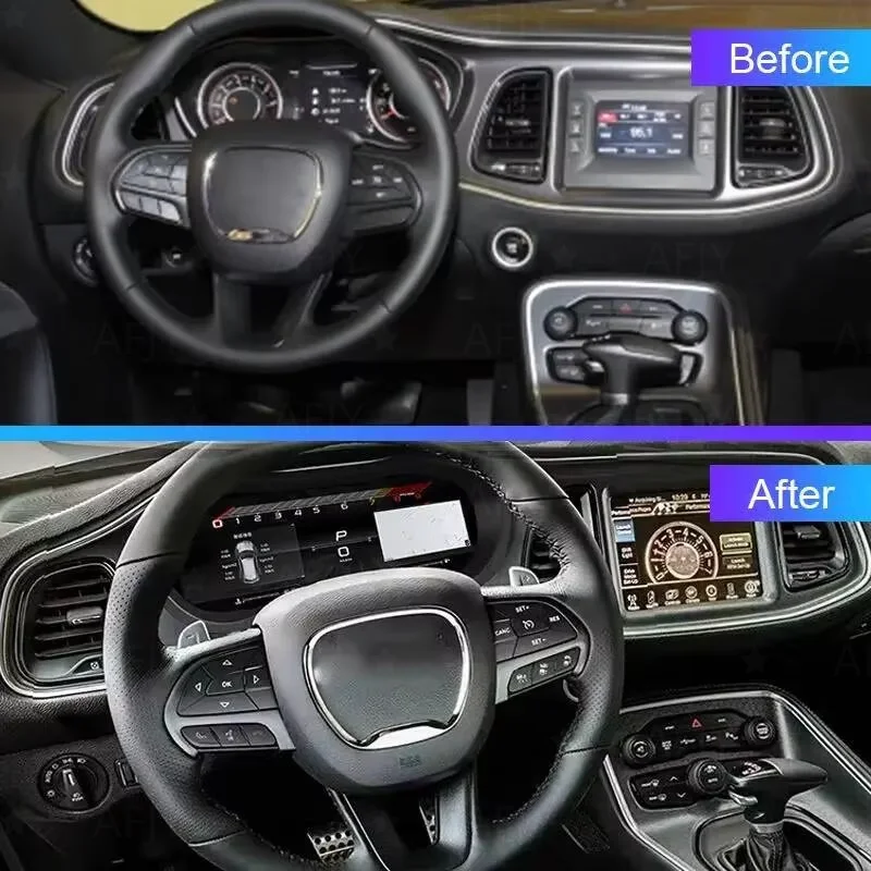 12.3 Digital LCD Instrument Cluster For Dodge Challenger 2012-2018 Featuring A Bumblebee UI Supporting CarPlay Car Accessories