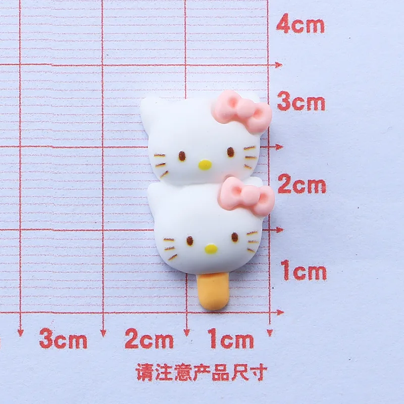10 Uds. Sanrio Snapper Hello Kitty accesorios hechos a mano DIY agujero hebilla de zapato accesorios decoración clip para el cabello accesorios de resina