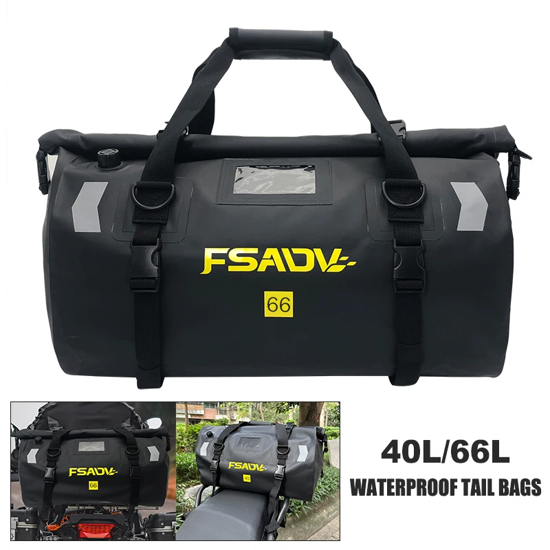 

40L/66L Universal Waterproof Motorcycle Tail Bag Travel Outdoor Dry Luggage Roll Pack Bag Motorbike Luggage Backpack Motorcycle